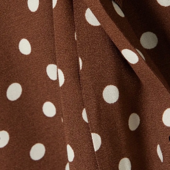 Reformation Reza Wrap Effect Polka Dot Crepe Midi Dress Size 10 - Picture 4 of 14